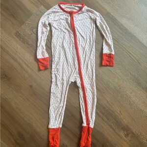 Bamboo Candy Cane Kids Footie Pajamas